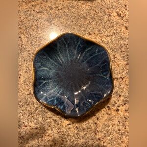 Chinese Calligraphy Painting Ceramic Porcelain Dish Titanium White Mixing Color